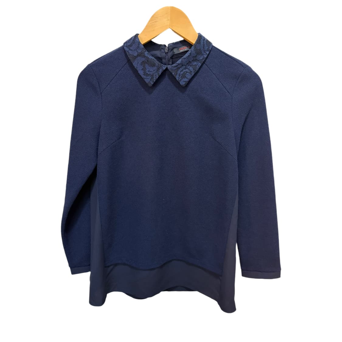 빈티지 지센 네이비 플라워 카라 블라우스 상품이미지5