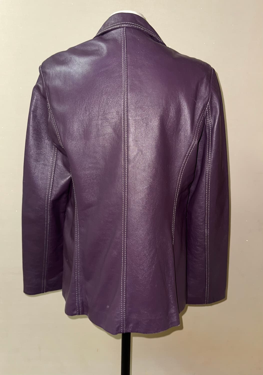 LONE 정욱준 원 버튼 퍼플 레더 자켓 상품이미지2