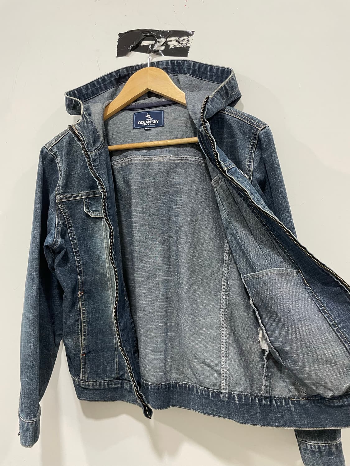 핀턱라인 워싱 데님 하이넥 후드자켓 상품이미지6