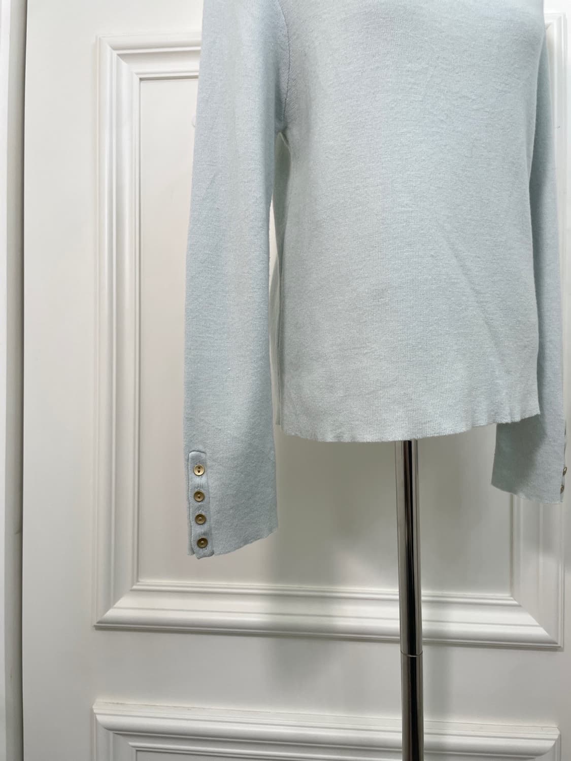 mint sleeve button point boat-neck knit 상품이미지8