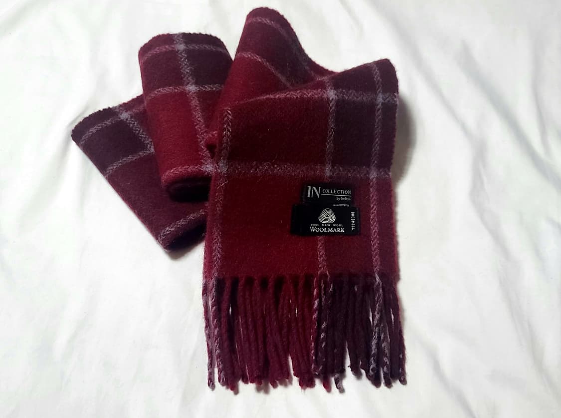 IN COLLECTION by Indian 버건디 체크 머플러 크리스마스 상품이미지2