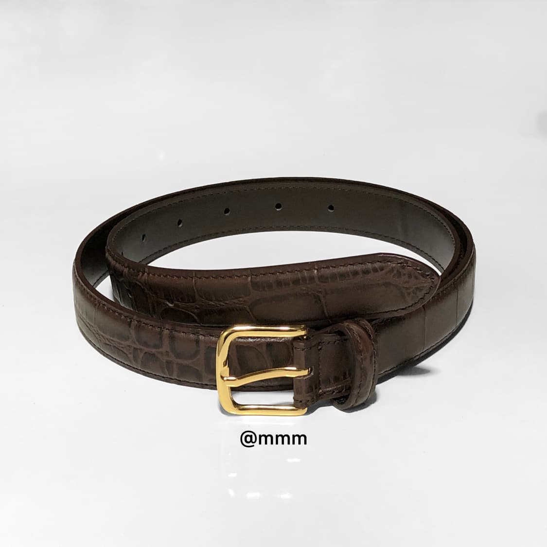 [Unisex] 크로커다일 골드버클 가죽 벨트 상품이미지2