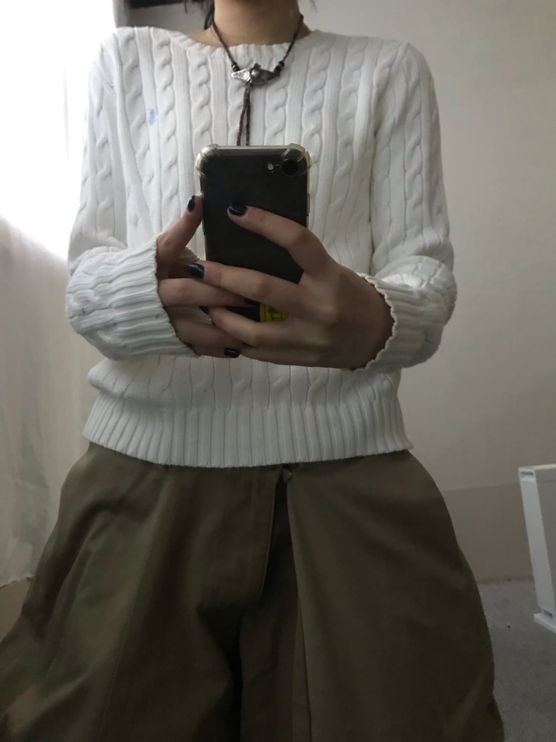 폴로 화이트 케이블 니트 상품이미지4