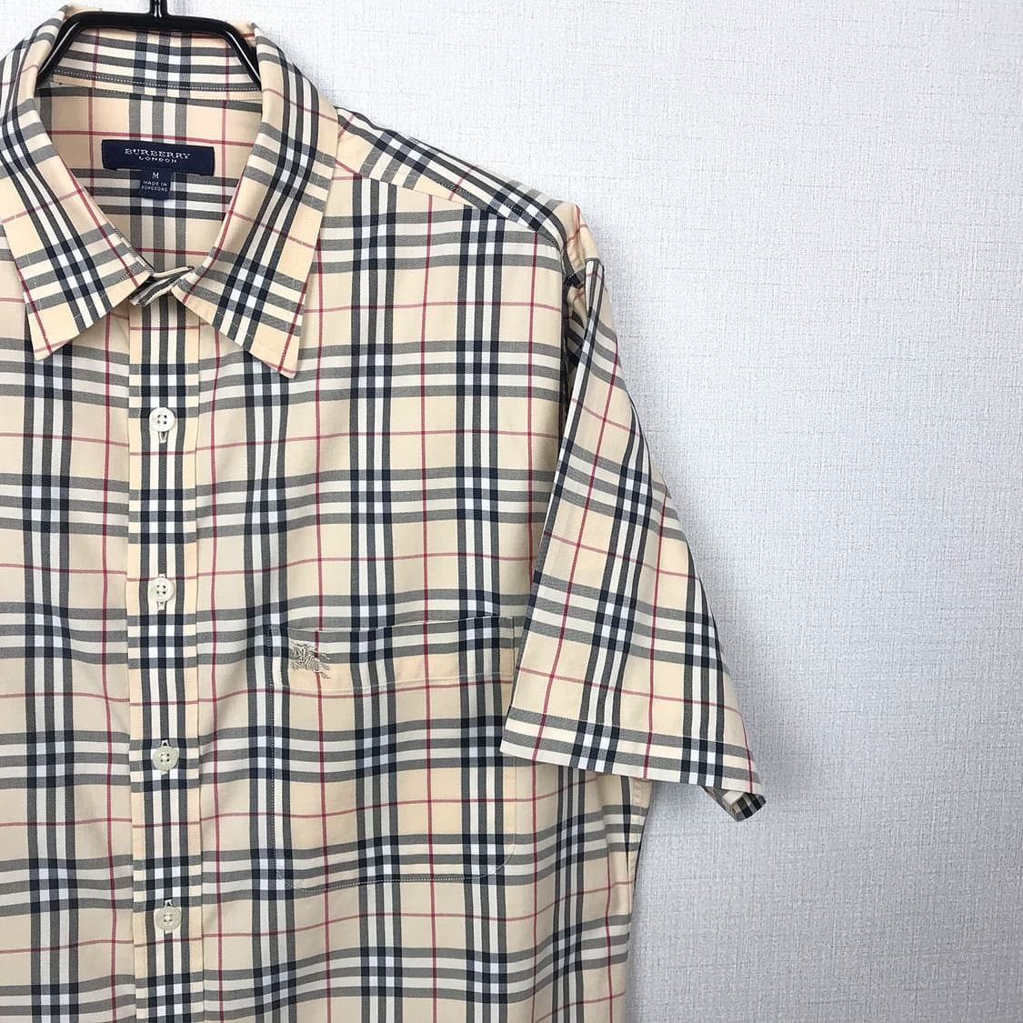 버버리 Burberry 노바체크 정품 반팔 셔츠 남방 남성M 상품이미지4