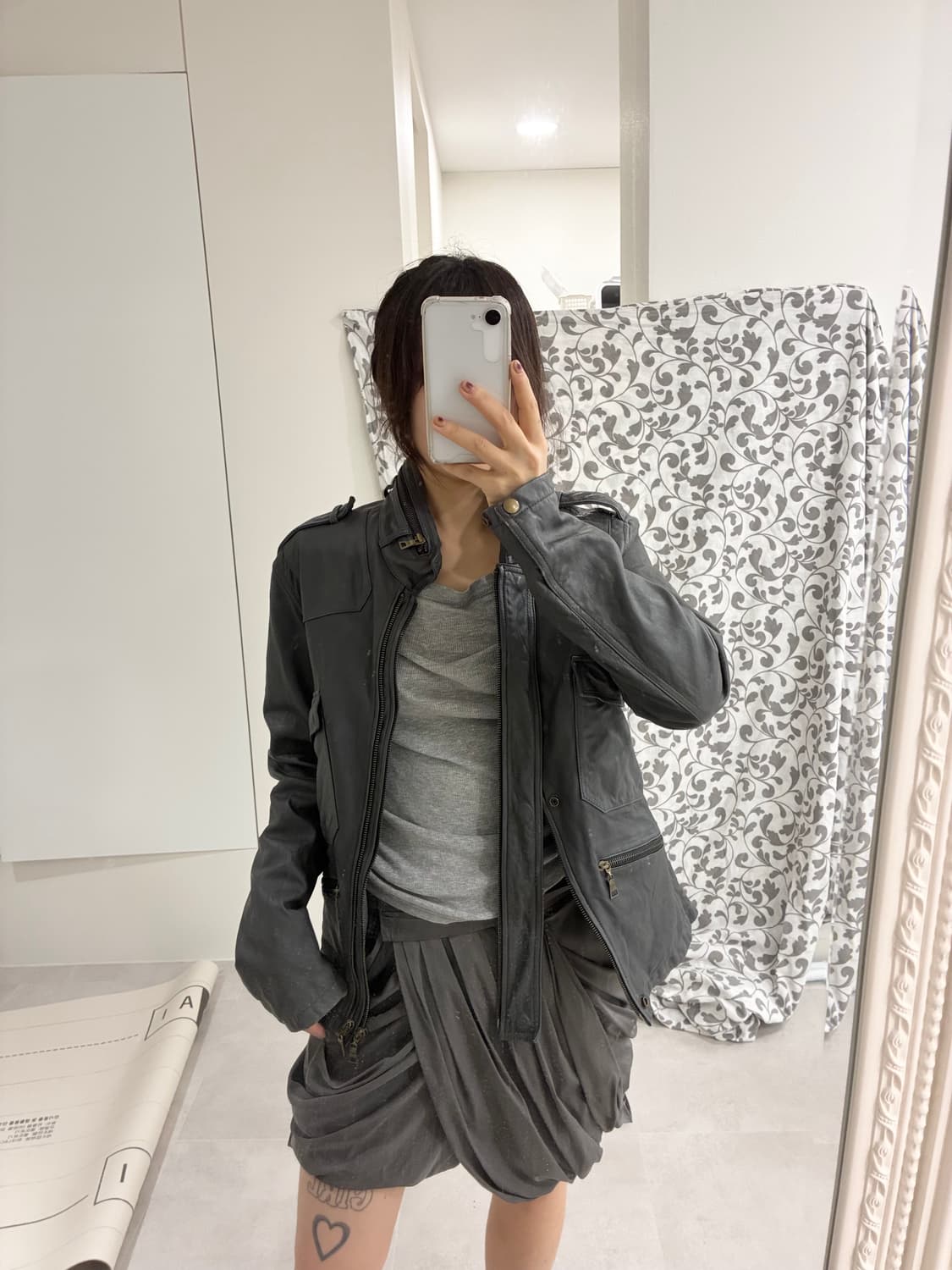 그레이 리얼 레더자켓 상품이미지9