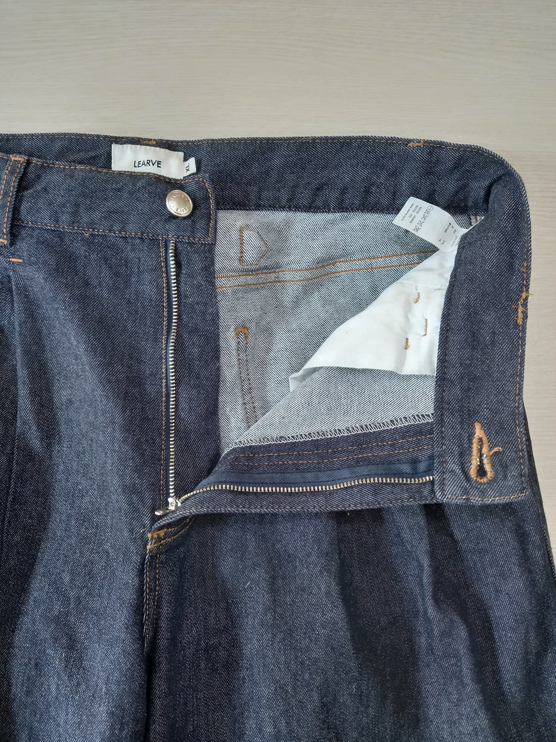 32 LEARVE Kor 하이웨이스트 스판 와이드진 진청 32-303 상품이미지6