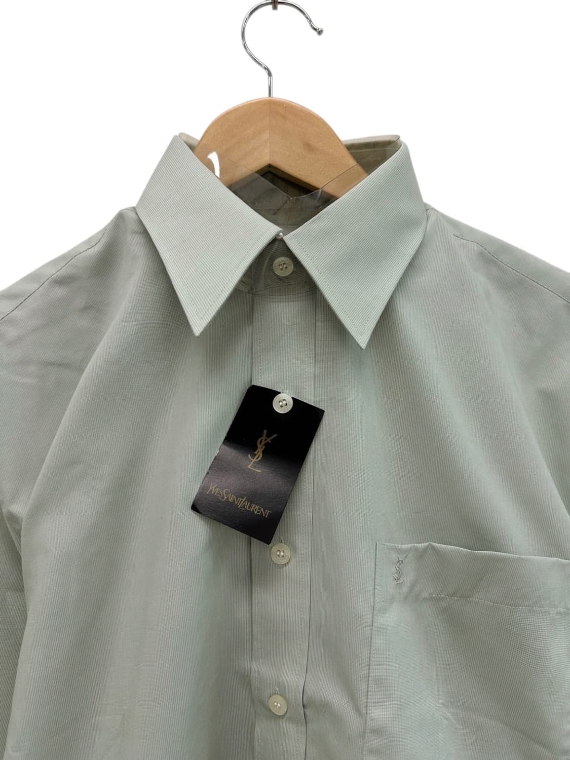 00년대 YSL 생로랑 레이온 셔츠 라이트그린 새상품 (L) 상품이미지2