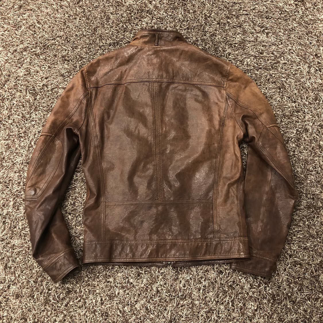 BON 빈티지 양가죽 멀티포켓 브라운 레더 가죽 자켓 상품이미지4