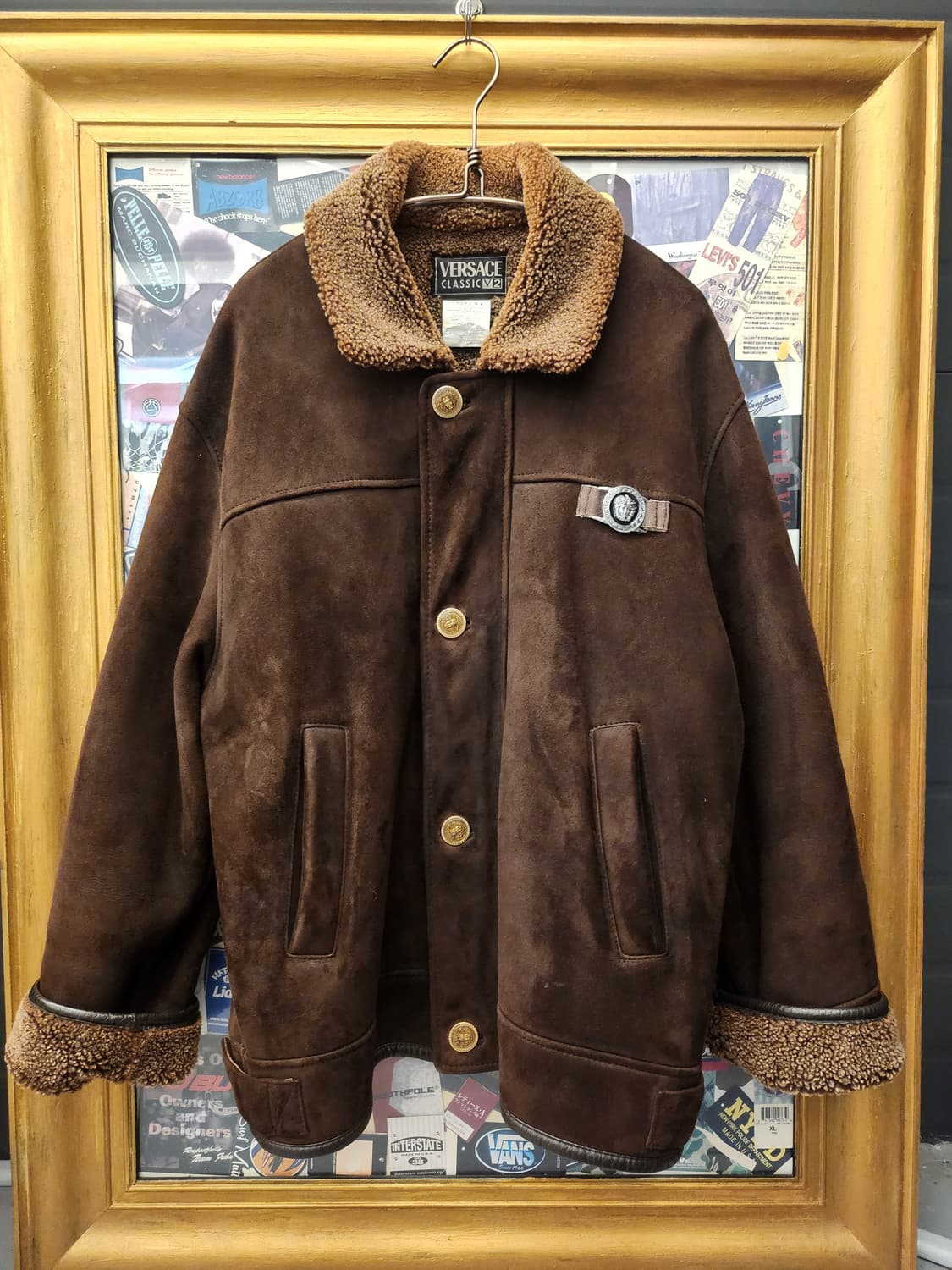 90s 초기베르사체 클래식 V2 스웨이드 시어링 무스탕 상품이미지1