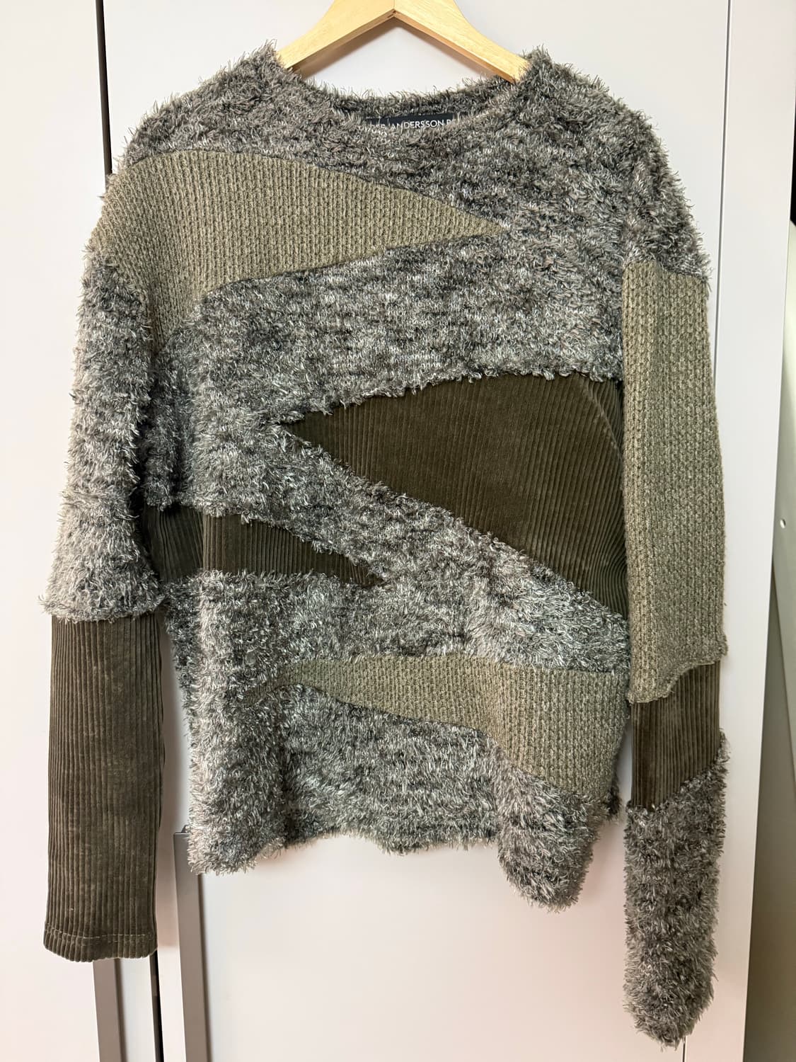 앤더슨벨 컬러 블록 스웨터 니트 카키 XL 상품이미지1