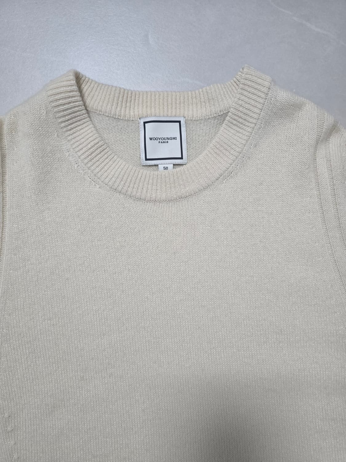 우영미 아이보리 캐시미어 니트 50사이즈 상품이미지5
