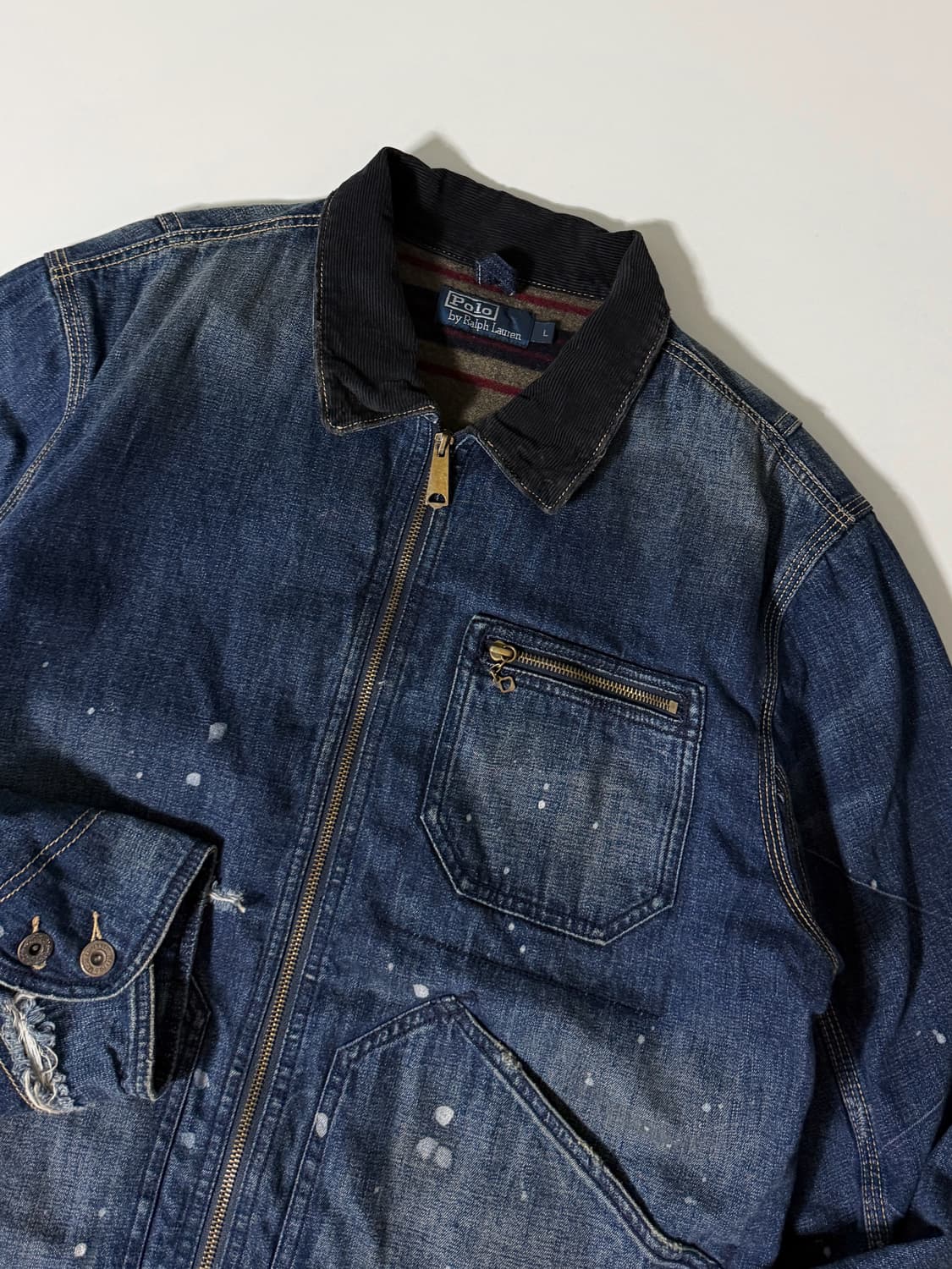 폴로 랄프로렌 40‘s 루즈핏 페인팅 코듀로이 데님 자켓  상품이미지5