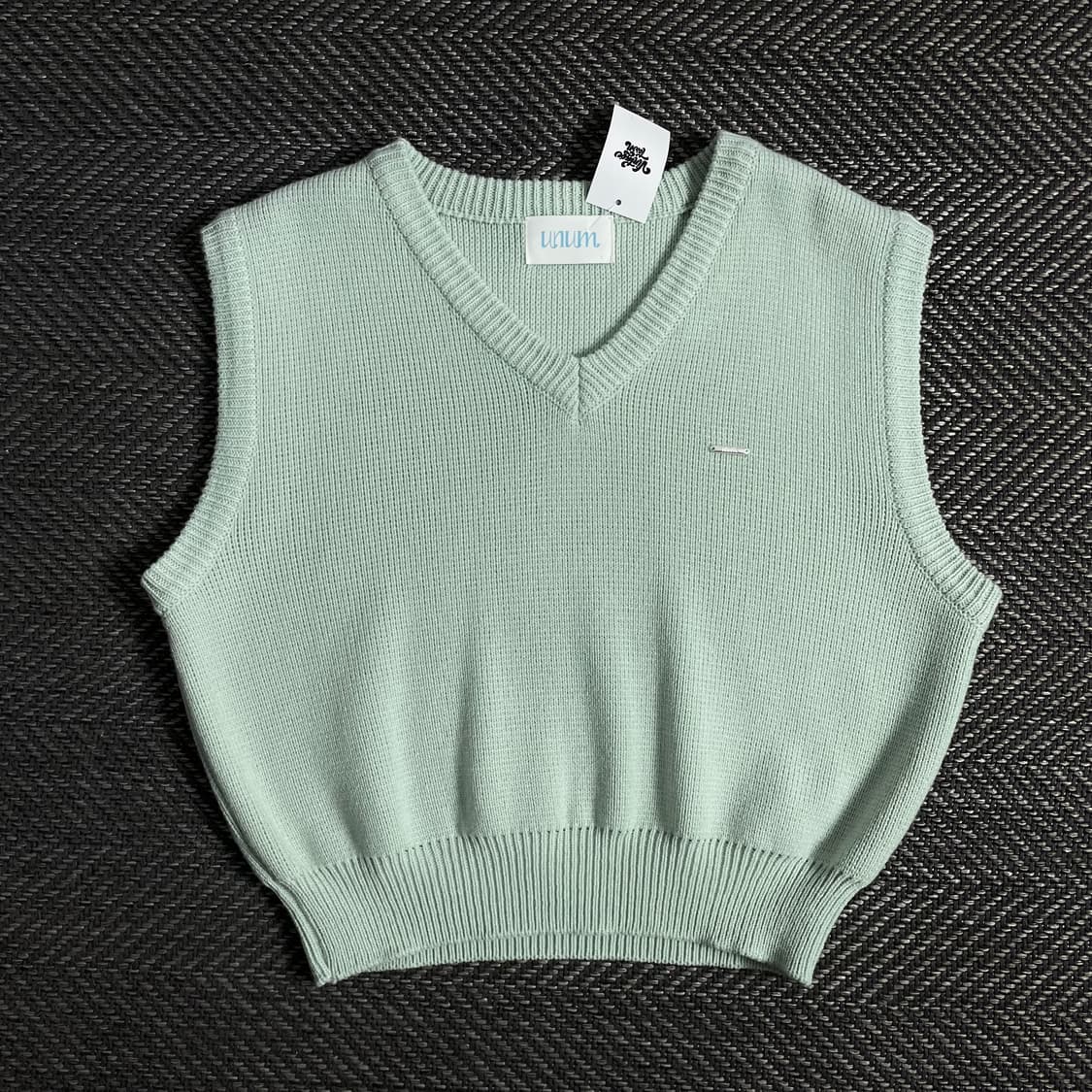 빈티지 크롭 와플 니트 베스트 o 3370 상품이미지1