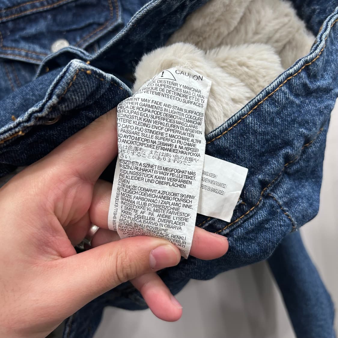 풀 앤 베어 밍크헤어 카라 데님 트러커자켓 상품이미지5