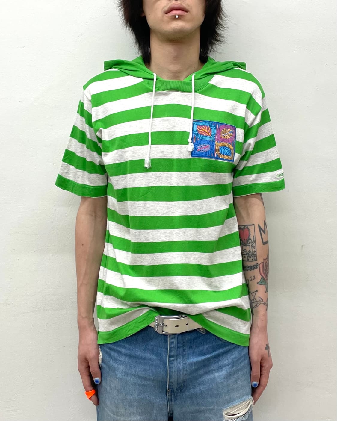 Green Stripe Hoodie T-shirt  상품이미지1