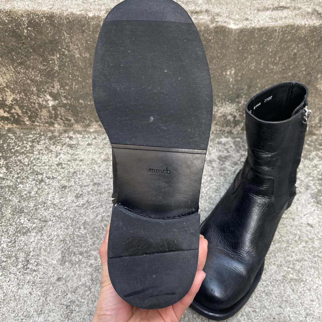 [270] mmrb 크랙 레더 부츠 블랙 상품이미지8