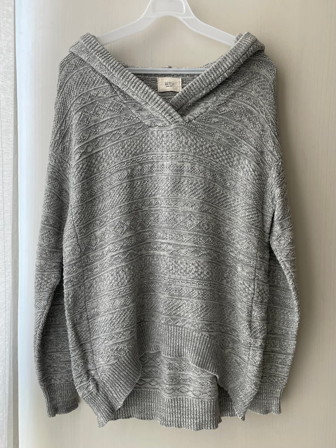 카모메산장 단품 그레이 니트 후드 / 모리걸 하구미 할모리 상품이미지1