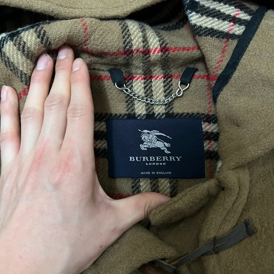 버버리 런던 노바체크 안감 더플 후드 떡볶이코트 L/100  상품이미지4