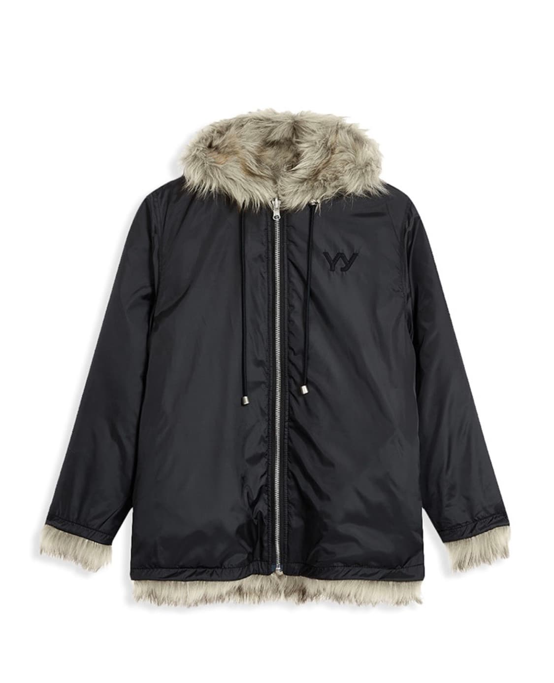 리버시블 퍼자켓 베이지 s 상품이미지3