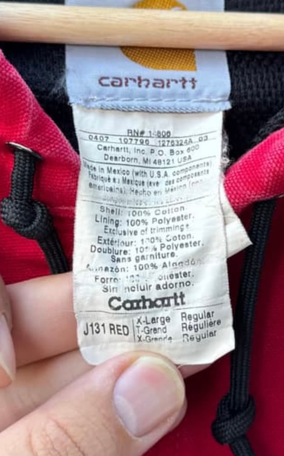 데드스탁급 00s 칼하트 액티브 자켓 레드 XL J131 red 상품이미지2