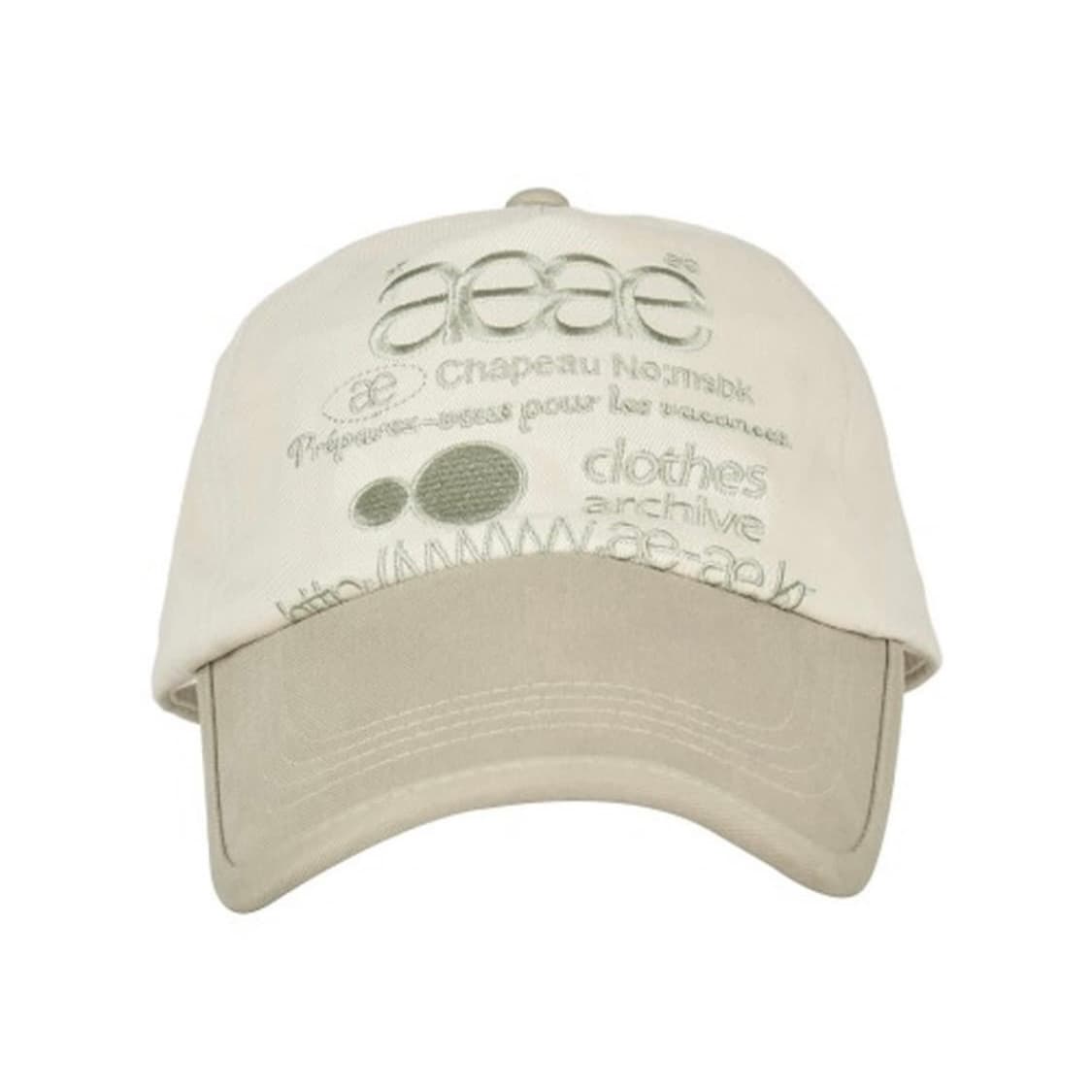 aeae WEB LOGO 5 PANNEL BALL CAP - [KHAKI 상품이미지1