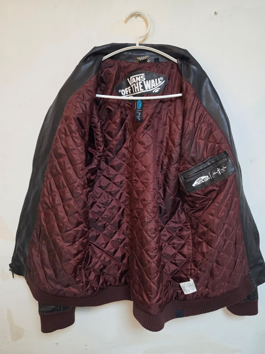 VANS OFF THE WALL 빈티지 가죽 자켓 M 상품이미지4