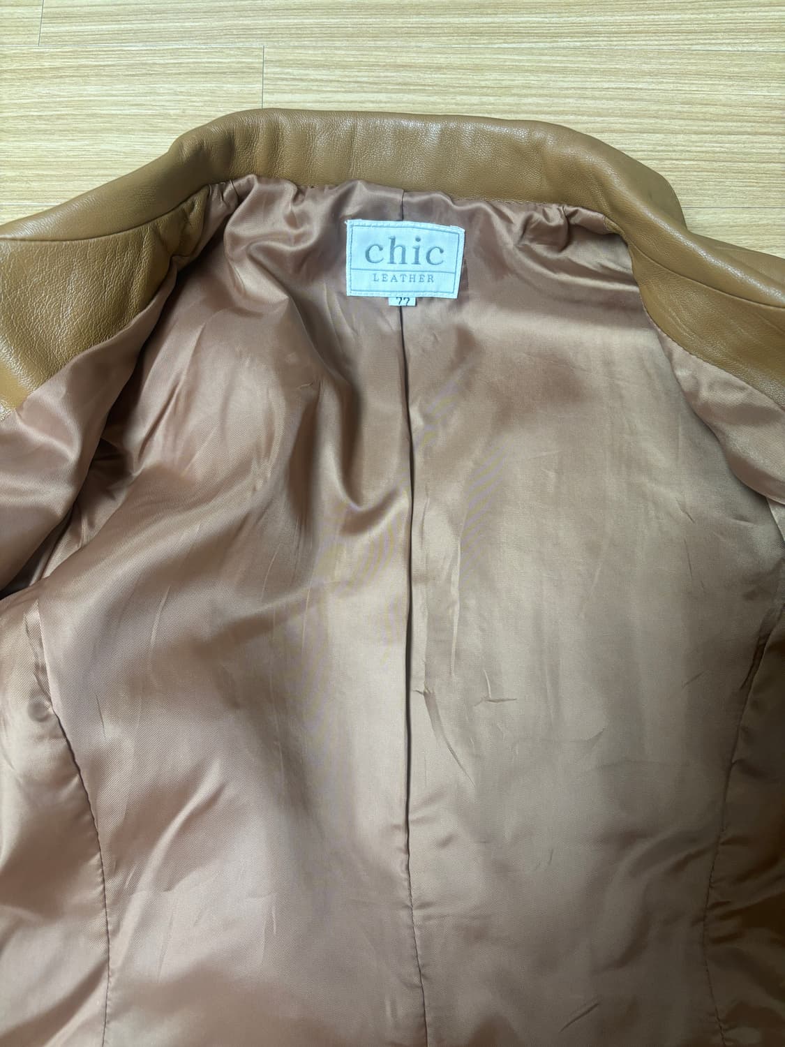 Chic 램스킨 브라운 레더자켓 상품이미지5