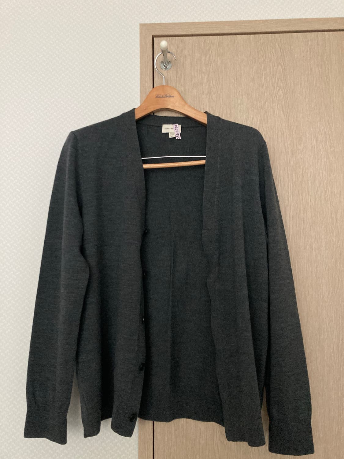 클럽모나코 히든버튼 다크그레이 울 가디건 M 상품이미지2