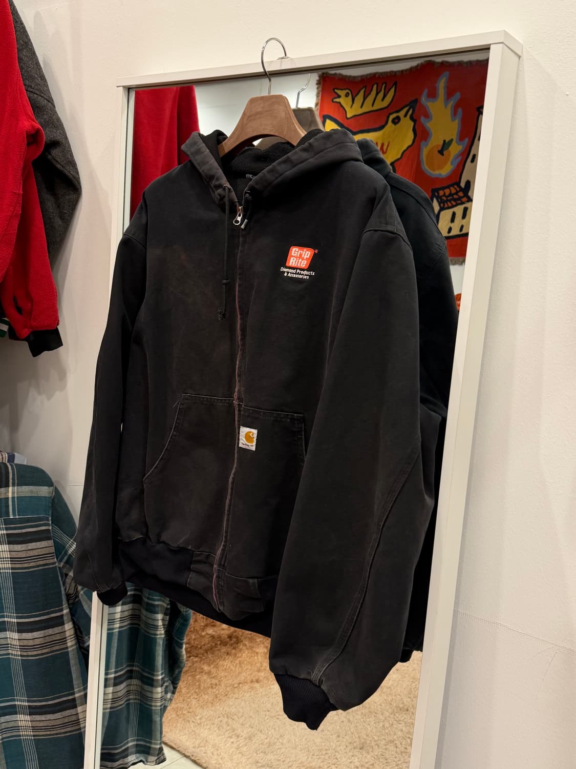 00s Carhartt 칼하트 덕 액티브 페이딩 후드 워크 자켓 상품이미지1