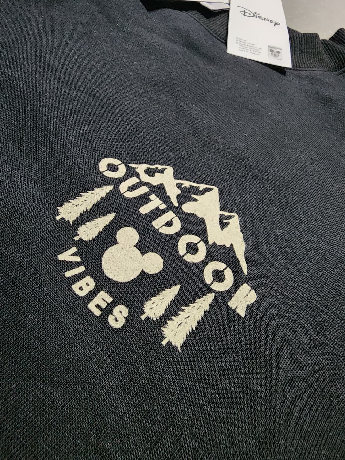 미사용 미키마우스 아웃도어 검정 기모 맨투맨티 상품이미지6