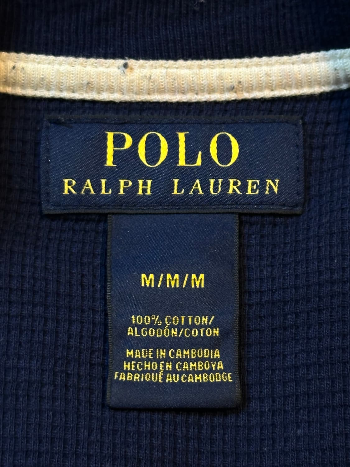 폴로 랄프로렌 POLO 신형 와플 니트 롱슬리브 긴팔 네이비 상품이미지4