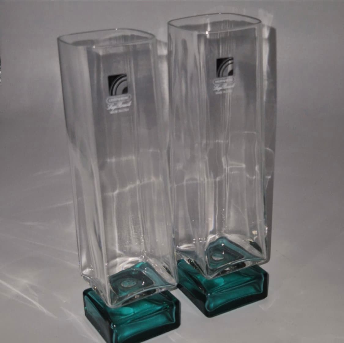 90s 이탈리아 루이지 에메랄드 실린더 글라스 2P 세트 상품이미지1