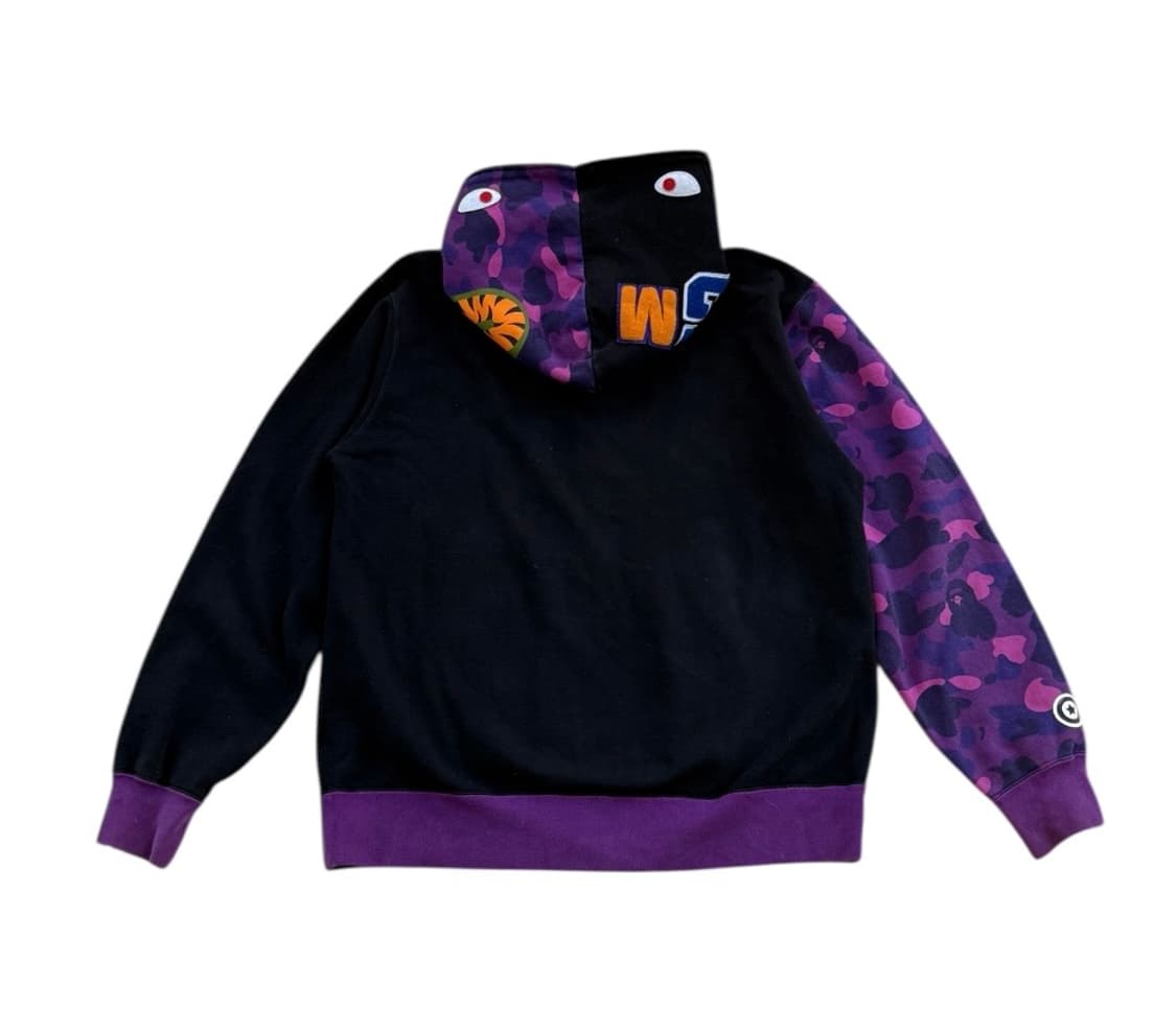 베이프 퍼플카모 샤크 후드집업 상품이미지2