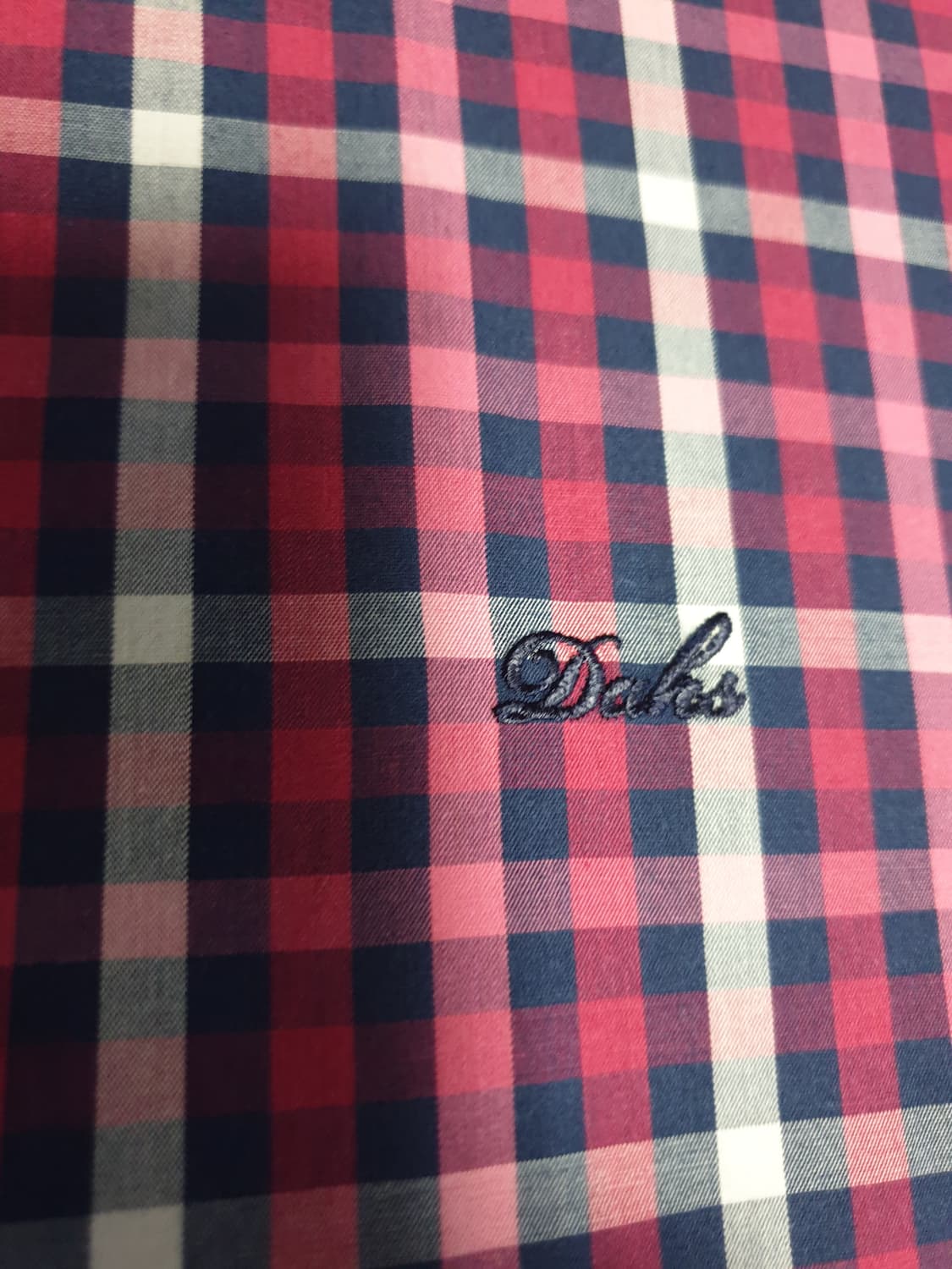 (빈티지) 닥스 레터링 로고자수 클래식체크 반팔 셔츠 (100) 상품이미지2