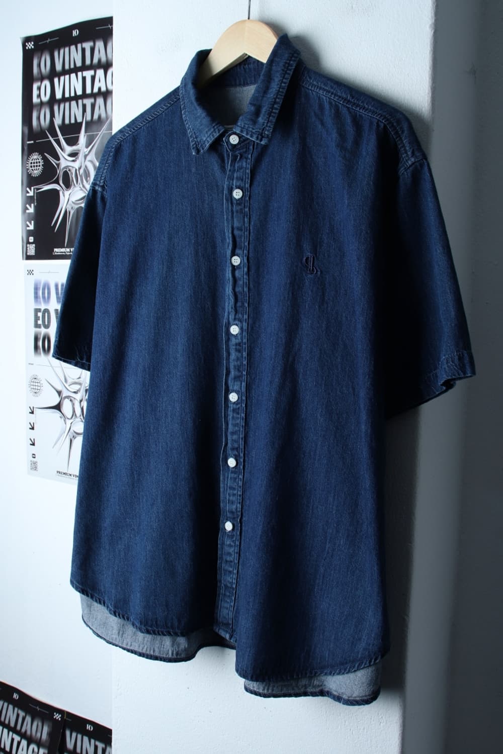 (M-XL) 라퍼지스토어 반팔 카라 티셔츠 셔츠 남방 오버핏-H31679 상품이미지1