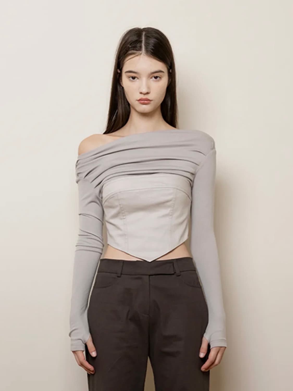 낫유어로즈_아이비 탑(그레이) 상품이미지1