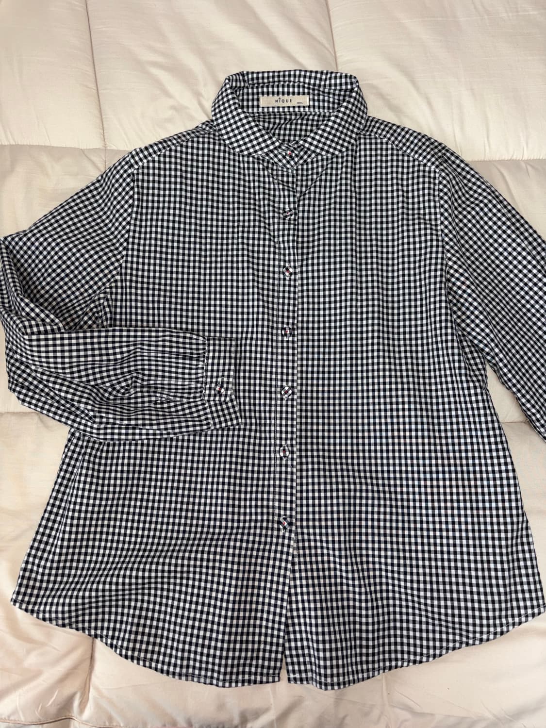 체크 코튼 블라우스 상품이미지2