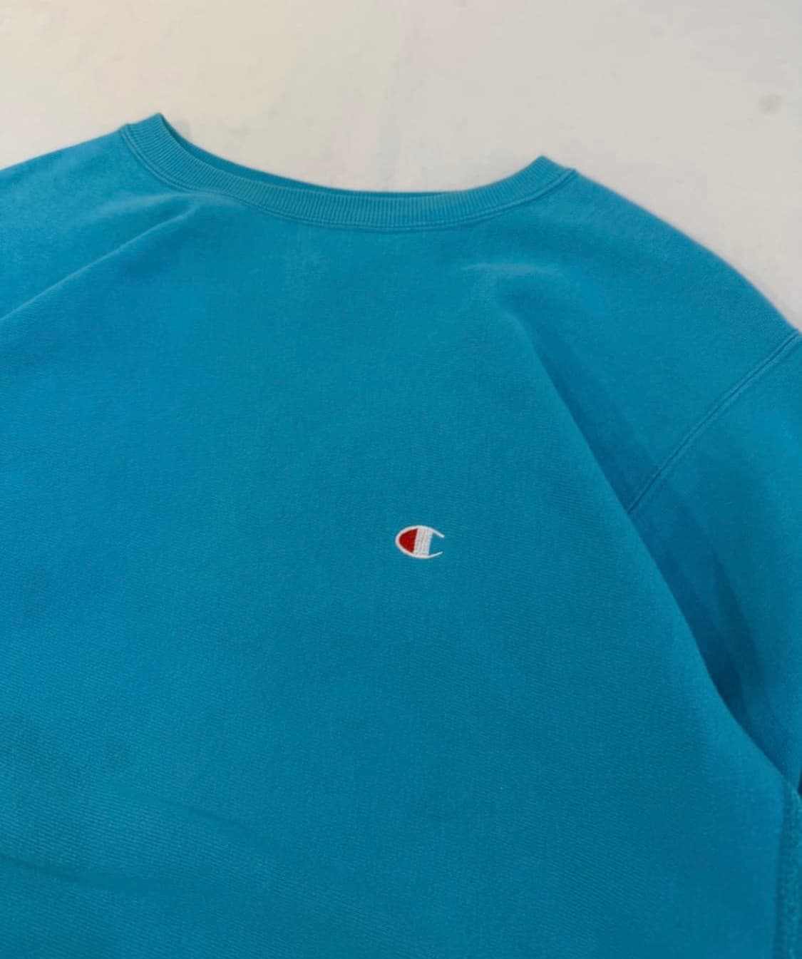 90s 챔피온 리버스위브 스웻셔츠 아쿠아민트 XL 상품이미지3