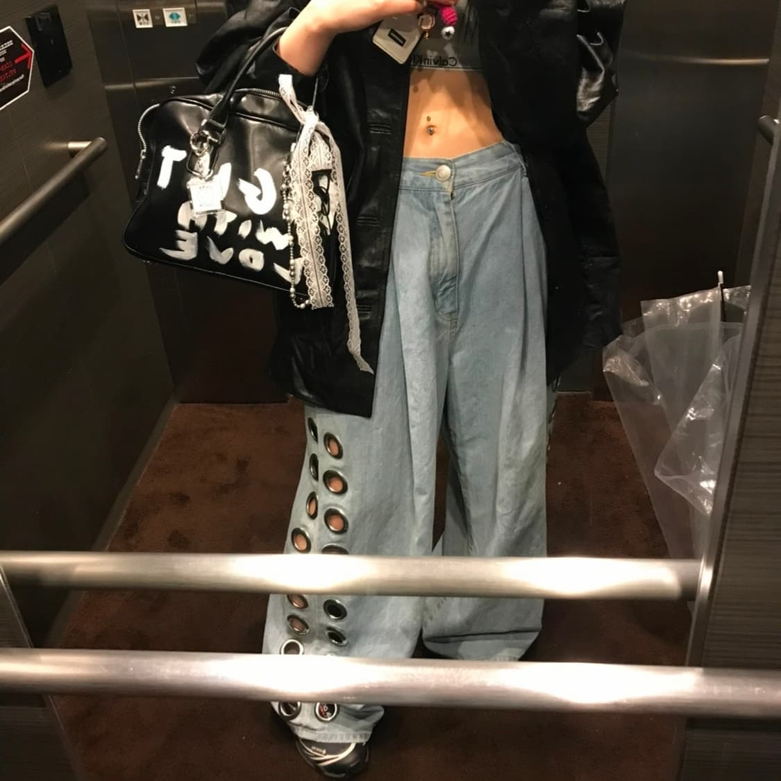 vintage 빈티지 아일렛 펀칭 팬츠 상품이미지5