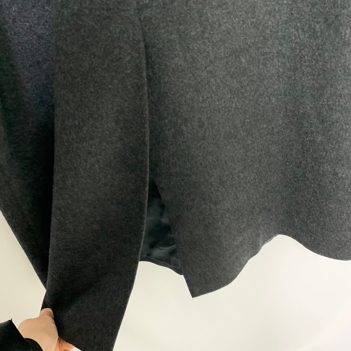 Moorbrook 빈티지 100% 캐시미어 롱코트 남녀공용 차콜 상품이미지5