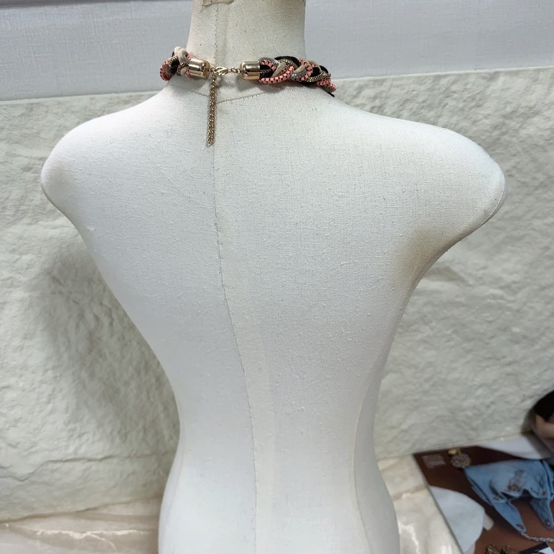 빈티지 미국 뜨개질 메탈 로프 꽈배기 체인 목걸이 상품이미지3