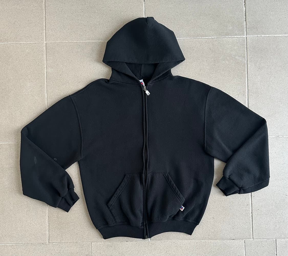 90s 빈티지 러셀 후드집업 블랙 M 상품이미지1