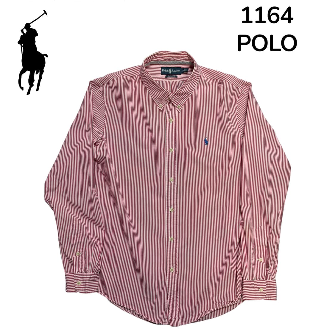 폴로 슬림핏 레드 신형 스트라이프 셔츠 XL 상품이미지1