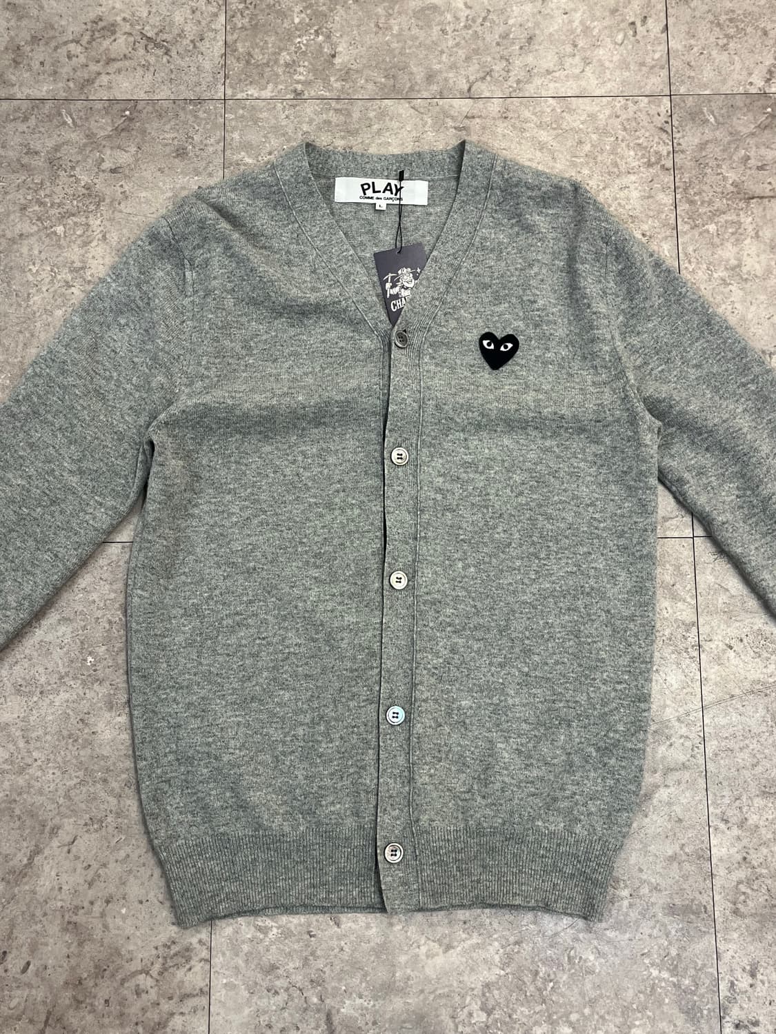 꼼데가르송 울 가디건 그레이 L #csz3423 상품이미지4