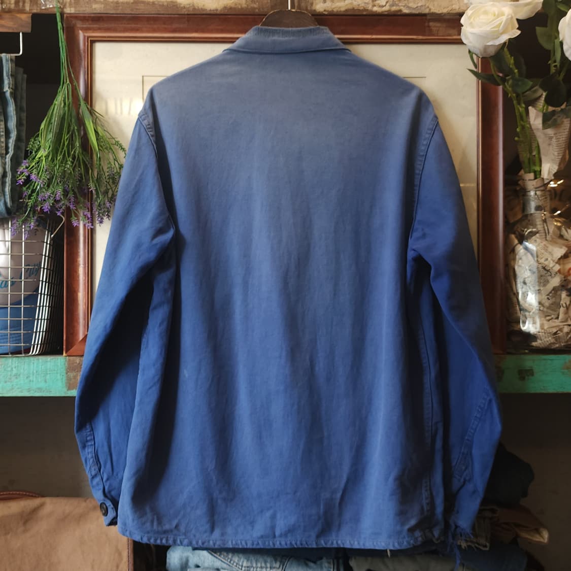 60s 프렌치 워크자켓 프렌치자켓 블루 페이딩 48 상품이미지3
