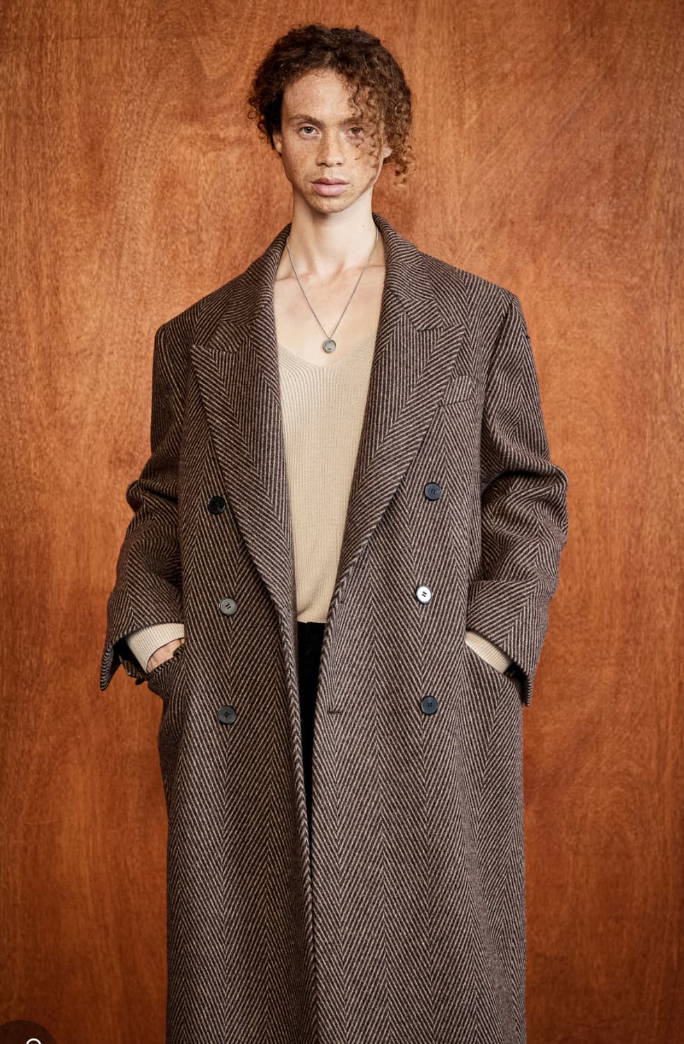 [48]엘무드 에디 더블 코트 브라운 쿠거 상품이미지1