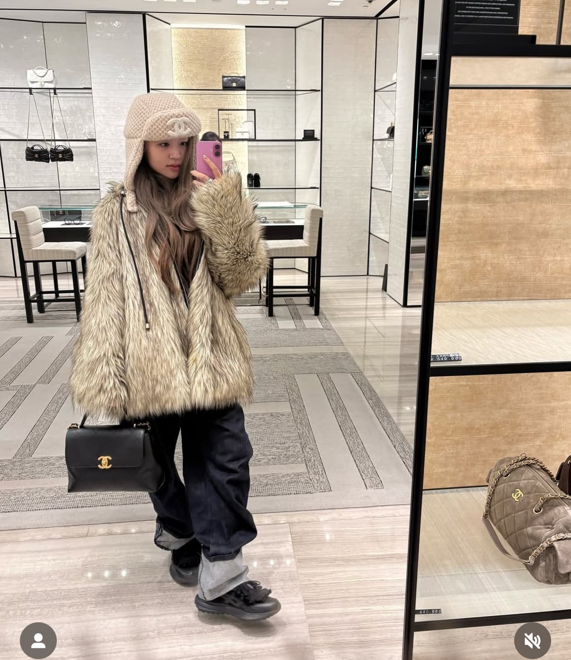 Openyy 리버시블 퍼 후드 자켓 베이지 s 상품이미지8