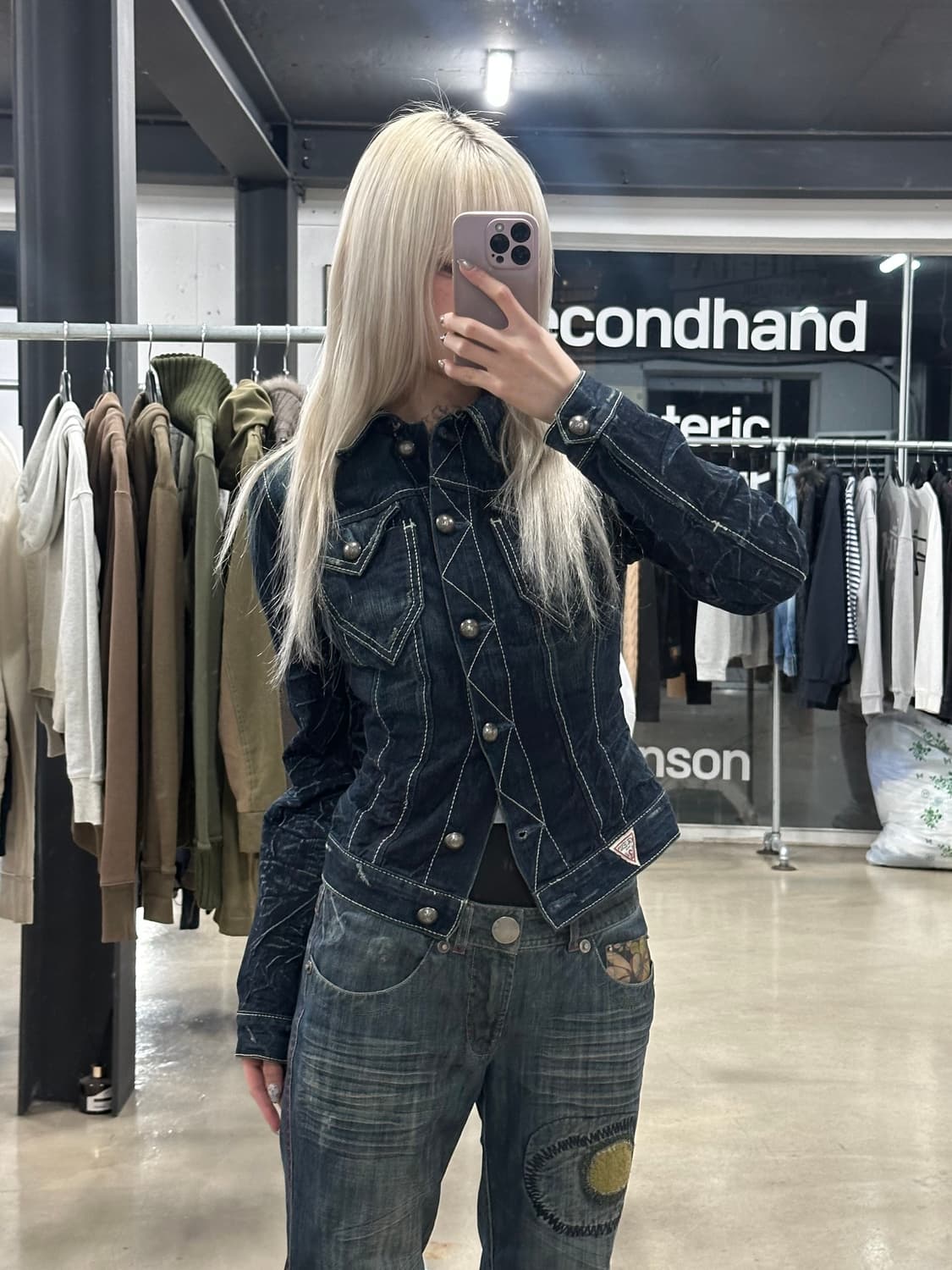 게스(GUESS) y2k 2000s 빈티지 워싱 데님 자켓 상품이미지3