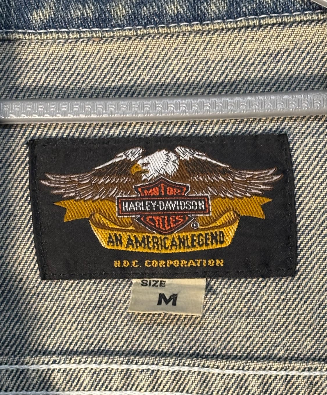 90s 할리데이비슨 빅로고 데님 트러커 자켓 빈티지 상품이미지8