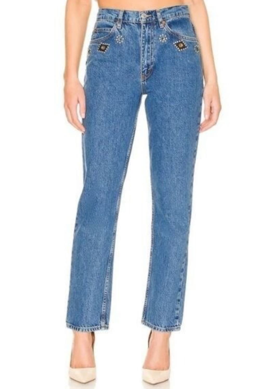 리던 스터드 데님 팬츠 상품이미지5